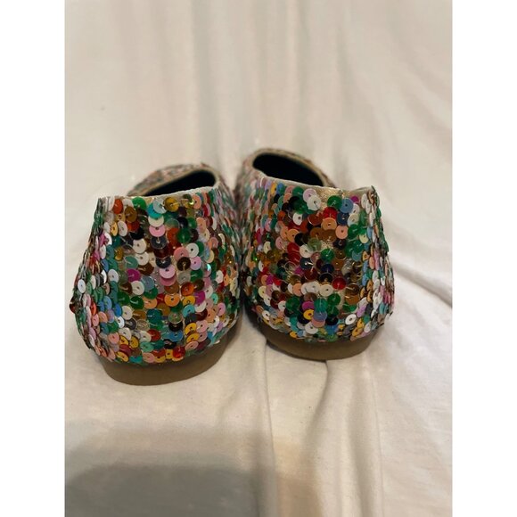 Multicolor Sequin Party Girl Flats Size 11B With Rubber Sole Woman Cross Sparkle - Picture 6 of 11